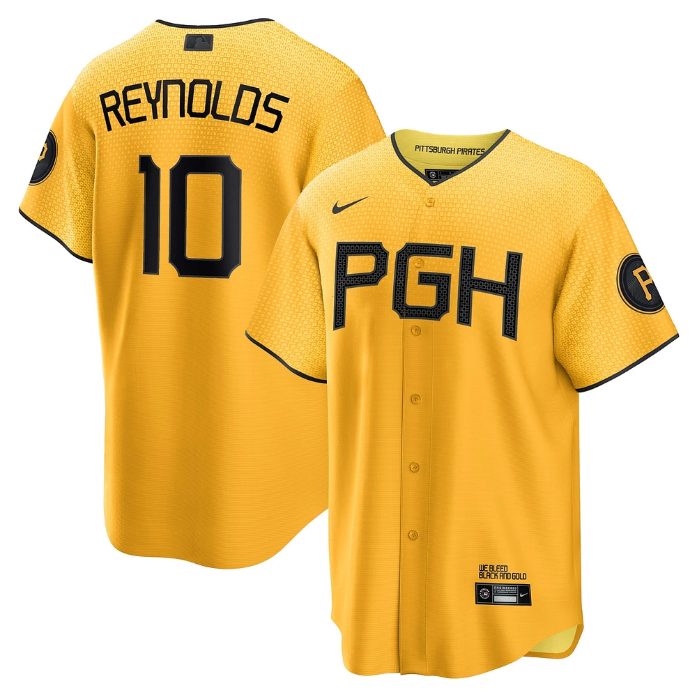 Men's Nike Bryan Reynolds Gold Pittsburgh Pirates City Connect Replica Player Jersey