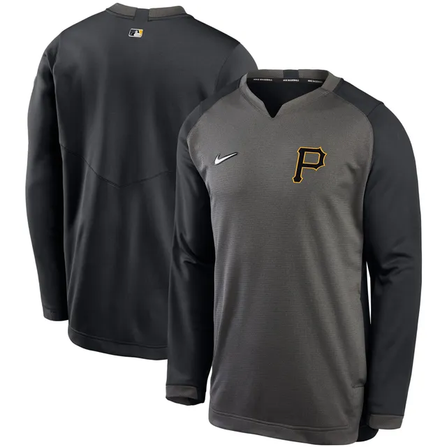 Men's Nike Gray/Black Pittsburgh Pirates Game Authentic Collection Performance Raglan Long Sleeve T-Shirt Size: Small