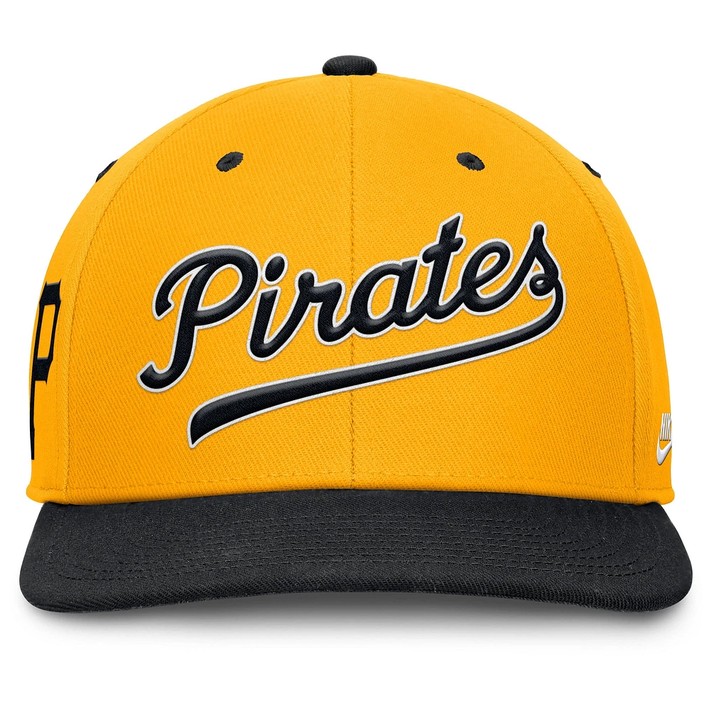 Men's Nike Gold/Black Pittsburgh Pirates Cooperstown Collection Pro Performance Snapback Hat