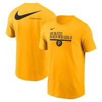 T-shirt Nike doré Pittsburgh Pirates 2-Hit Speed ​​City Connect pour homme