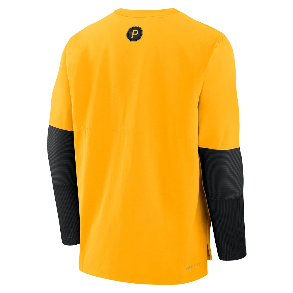 Men's Nike  Gold Pittsburgh Pirates Authentic Collection City Connect Lightweight Player Tri-Blend Performance Long Sleeve T-Shirt