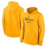 Sweat à capuche Nike Gold Pittsburgh Pirates Authentic Collection City Connect Practice Performance pour homme