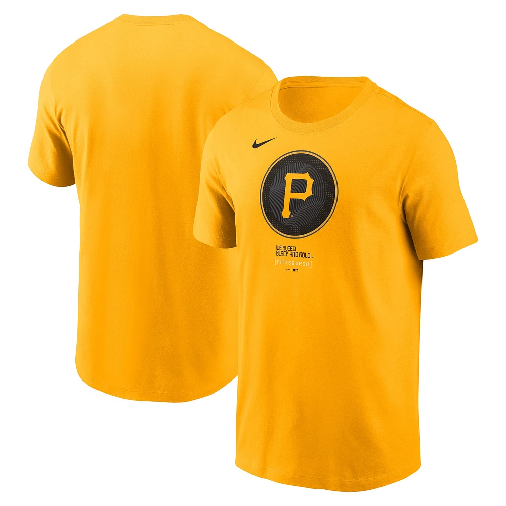 Men's Nike Gold Pittsburgh Pirates City Connect Large Logo T-Shirt