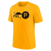 T-shirt tri-mélange Nike Gold Pittsburgh Pirates City Connect pour homme