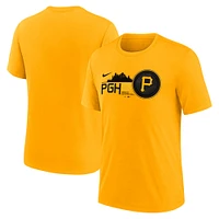 T-shirt tri-mélange Nike Gold Pittsburgh Pirates City Connect pour homme