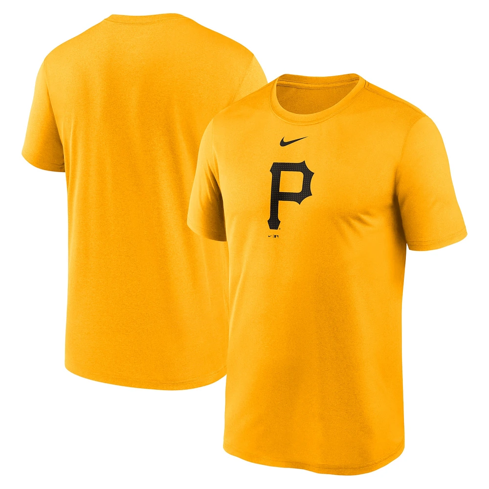 T-shirt de performance Nike Gold Pittsburgh Pirates Legend Fuse avec grand logo pour homme