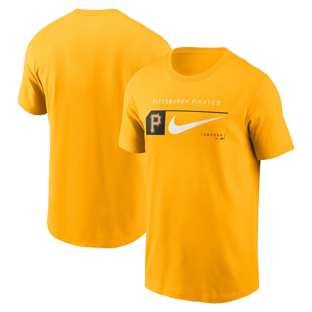 T-shirt Nike doré pour hommes des Pirates de Pittsburgh Team Swoosh Lockup