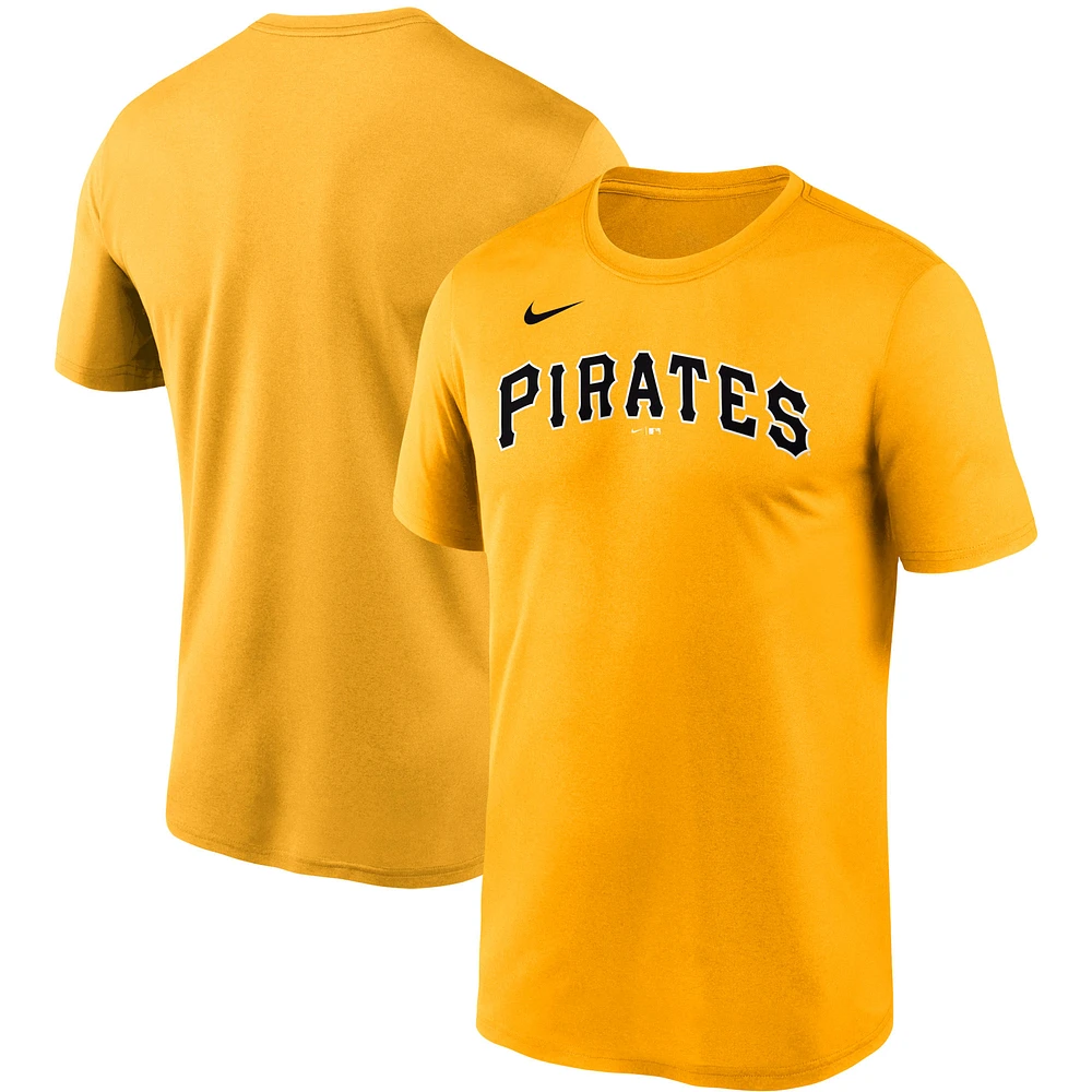 Men's Nike Gold Pittsburgh Pirates Wordmark Legend Performance T-Shirt