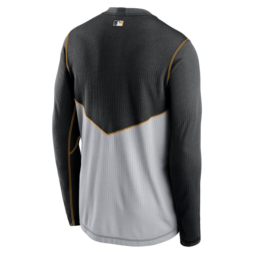 Men's Nike Gray/Black Pittsburgh Pirates Game Authentic Collection Performance Raglan Long Sleeve T-Shirt Size: Small