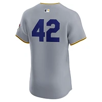 Maillot Nike gris Pittsburgh Pirates Road 2024 Jackie Robinson Day Elite pour homme