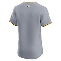 Men's Nike  Gray Pittsburgh Pirates Road Vapor Premier Elite Patch Jersey