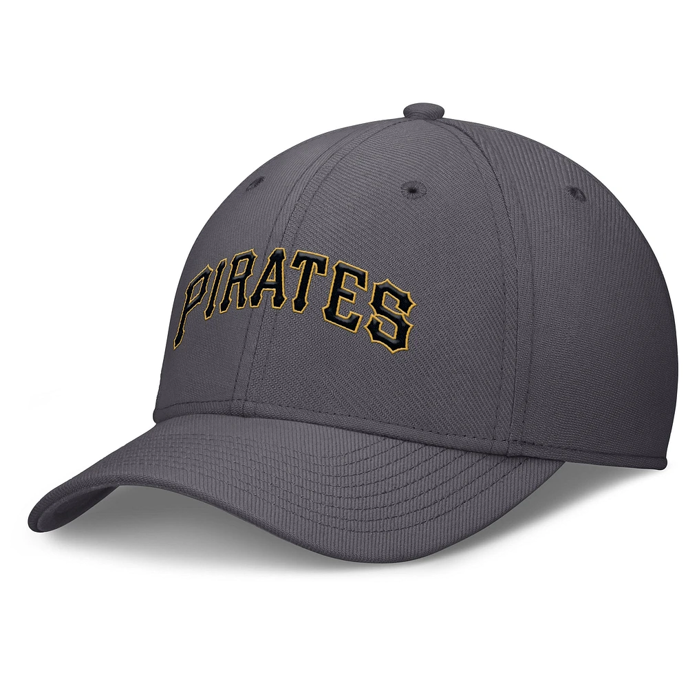 Casquette Nike Performance Flex grise pour homme avec logo Swoosh des Pirates de Pittsburgh