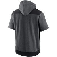 Men's Nike Heathered Charcoal/Black Pittsburgh Pirates Authentic Collection Dry Flux Performance Quarter-Zip Short Sleeve Hoodie