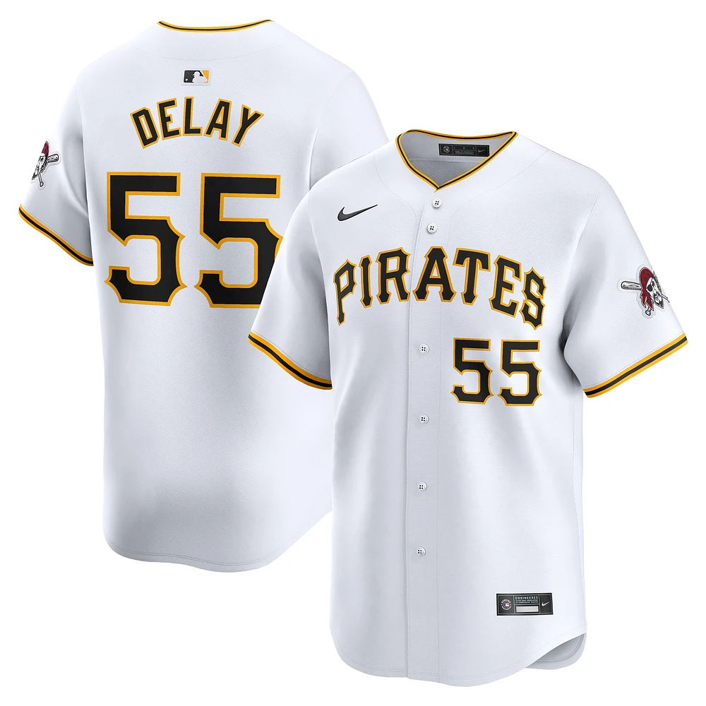 Maillot de joueur Nike Jason Delay pour hommes, blanc, Pittsburgh Pirates, domicile limité