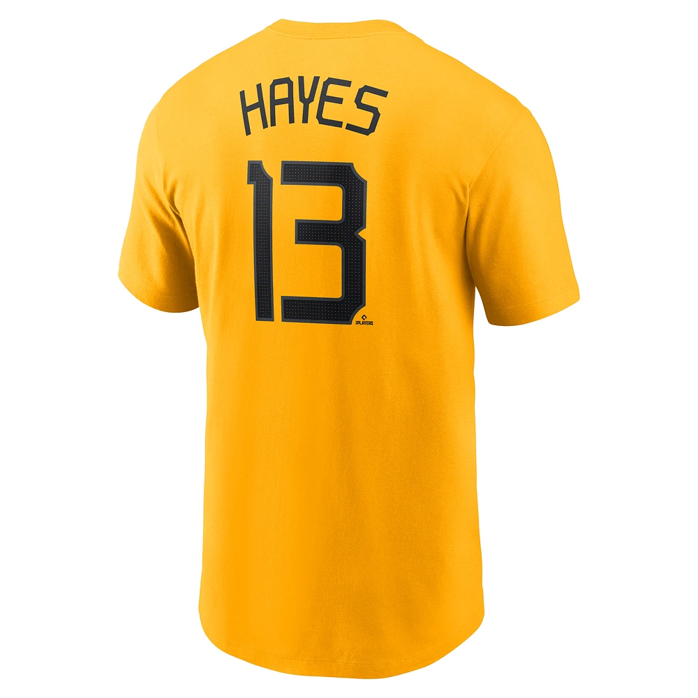 Men's Nike Ke'Bryan Hayes Gold Pittsburgh Pirates Fuse City Connect Name & Number T-Shirt