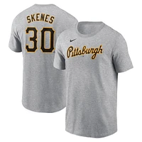 Men's Nike Paul Skenes Heather Gray Pittsburgh Pirates Fuse Name & Number T-Shirt