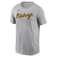 Men's Nike Paul Skenes Heather Gray Pittsburgh Pirates Fuse Name & Number T-Shirt