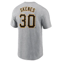 Men's Nike Paul Skenes Heather Gray Pittsburgh Pirates Fuse Name & Number T-Shirt