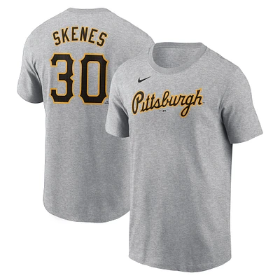 Men's Nike Paul Skenes Heather Gray Pittsburgh Pirates Fuse Name & Number T-Shirt