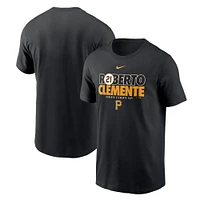 Men's Nike Roberto Clemente Black Pittsburgh Pirates Commemorative Name & Number - T-Shirt