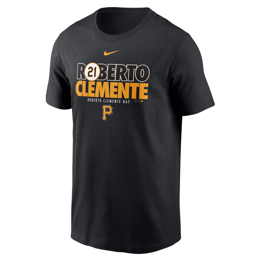 Men's Nike Roberto Clemente Black Pittsburgh Pirates Commemorative Name & Number - T-Shirt