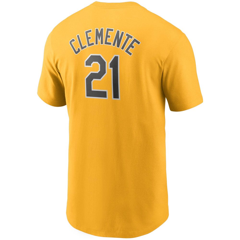 Men’s Nike Roberto Clemente Pittsburgh Pirates Cooperstown Collection Name  & Number Black T-Shirt