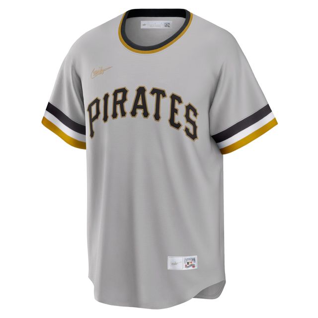 Maillot de joueur Nike Roberto Clemente pour hommes, gris, Pittsburgh Pirates Road Cooperstown Collection