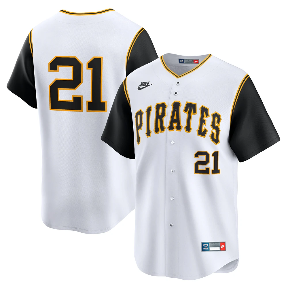 Maillot Nike Roberto Clemente Pittsburgh Pirates Throwback Cooperstown Limited pour homme, blanc