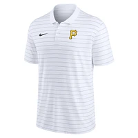 Men's Nike White Pittsburgh Pirates Authentic Collection Victory Striped Performance Polo