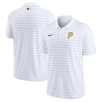 Polo Nike Pittsburgh Pirates Authentic Collection Victory Performance à rayures pour homme - Blanc