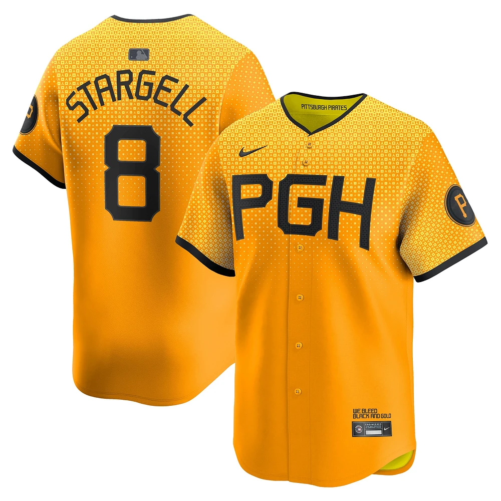 Maillot de joueur Nike Willie Stargell Gold Pittsburgh Pirates City Connect Limited pour homme