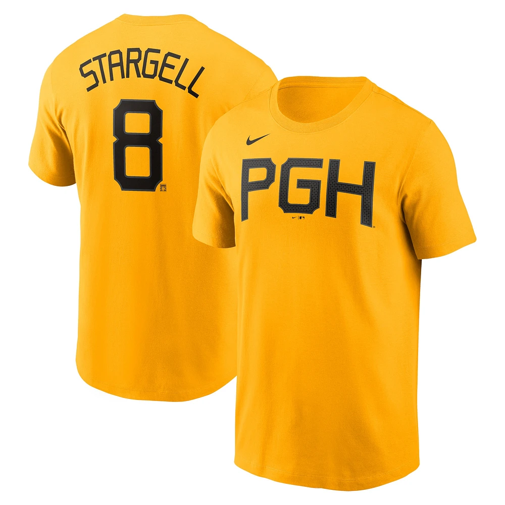 Men's Nike Willie Stargell Gold Pittsburgh Pirates City Connect Name & Number T-Shirt