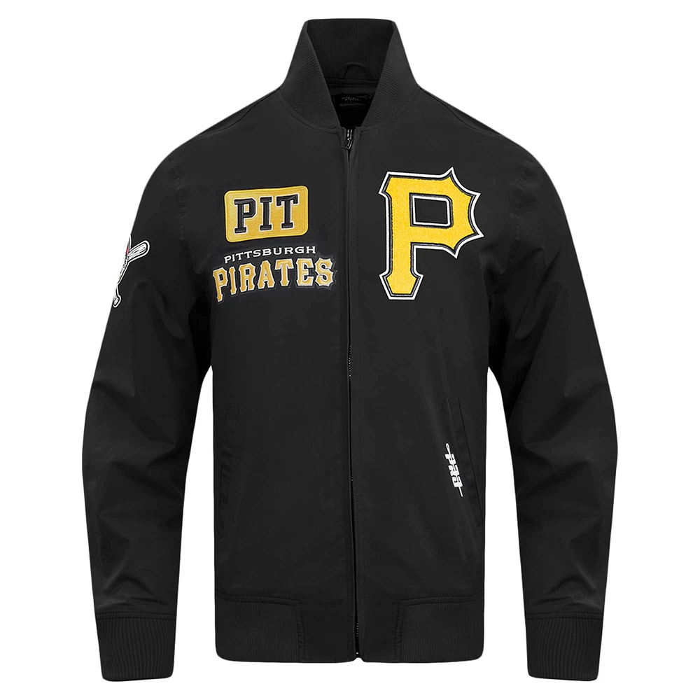 Veste noire entièrement zippée en sergé Pro Standard des Pirates de Pittsburgh pour hommes