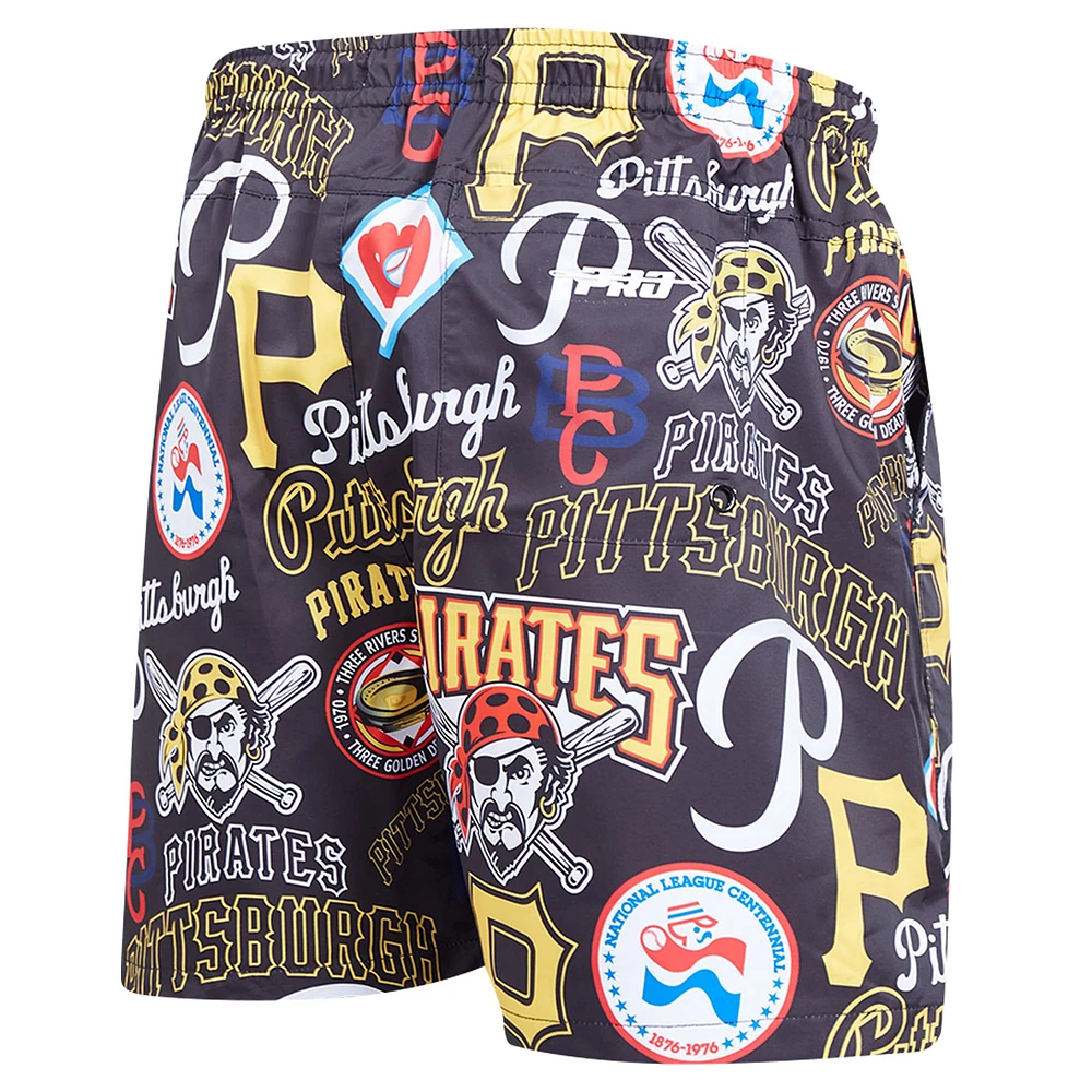 Men's Pro Standard Black Pittsburgh Pirates Toss Logo Woven Shorts