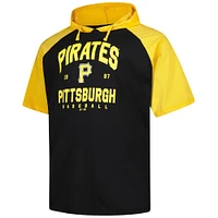 Men's Profile Black Pittsburgh Pirates Big & Tall Short Sleeve Pullover Hoodie