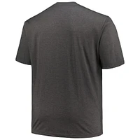 Men's Profile Heather Black Pittsburgh Pirates Big & Tall Weathered Logo T-Shirt