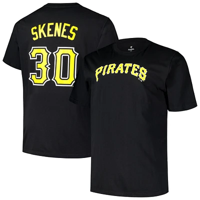 Profil pour homme Paul Skenes T-shirt noir avec nom et numéro des Pirates de Pittsburgh