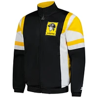 Men's Starter Black/Gold Pittsburgh Pirates Contender Tricot Full-Zip Track Jacket