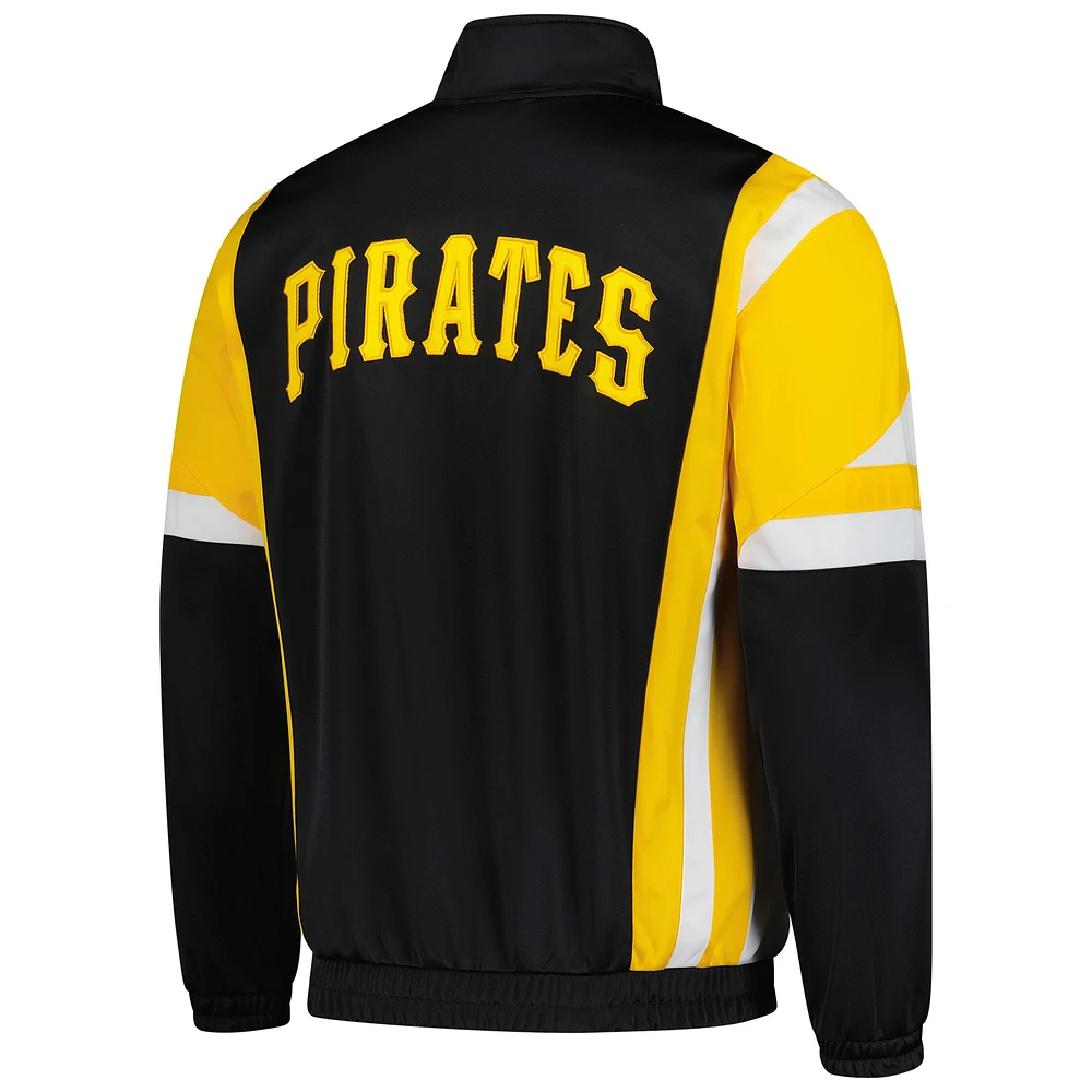 Men's Starter Black/Gold Pittsburgh Pirates Contender Tricot Full-Zip Track Jacket