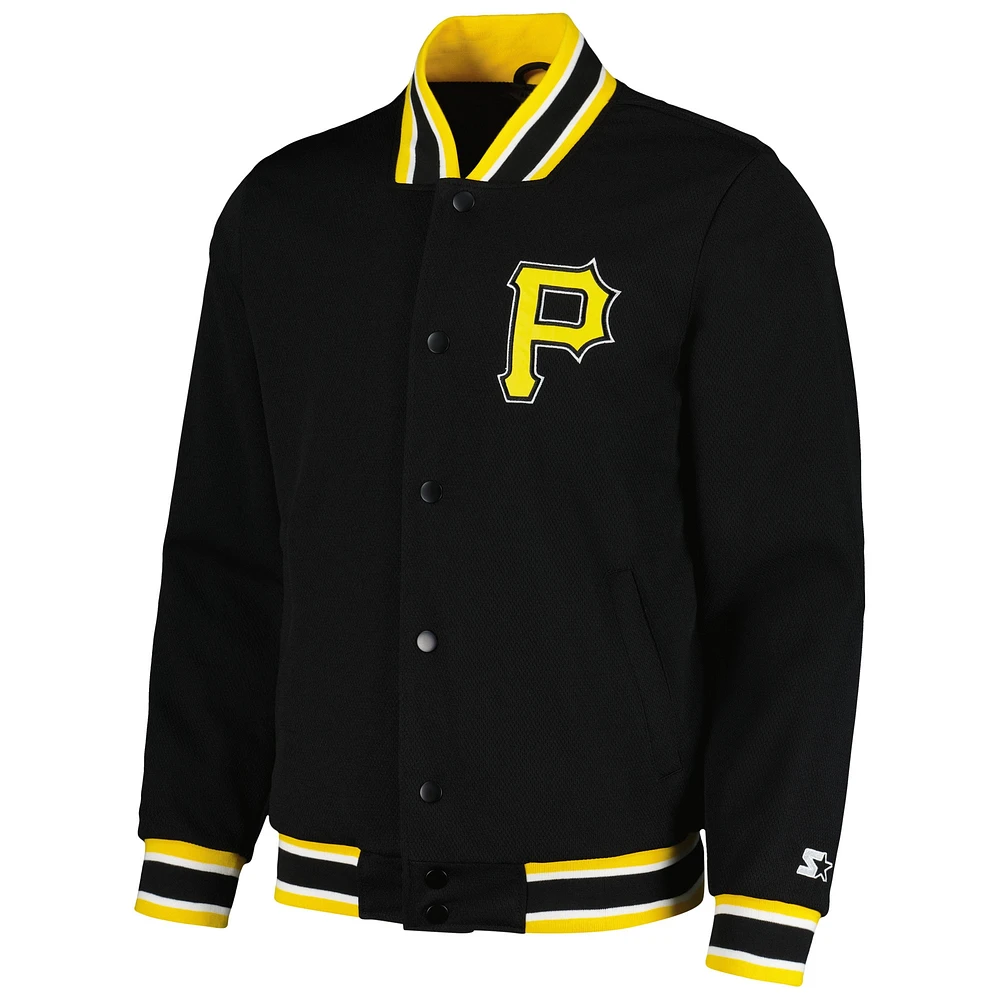 Men's Starter Black Pittsburgh Pirates Secret Weapon Full-Snap Jacket