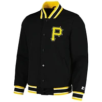 Men's Starter Black Pittsburgh Pirates Secret Weapon Full-Snap Jacket