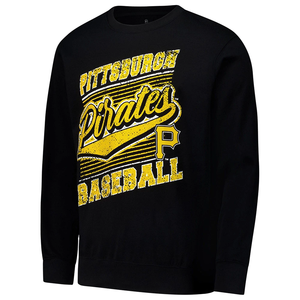 Men's Stitches Black Pittsburgh Pirates Pullover Sweatshirt