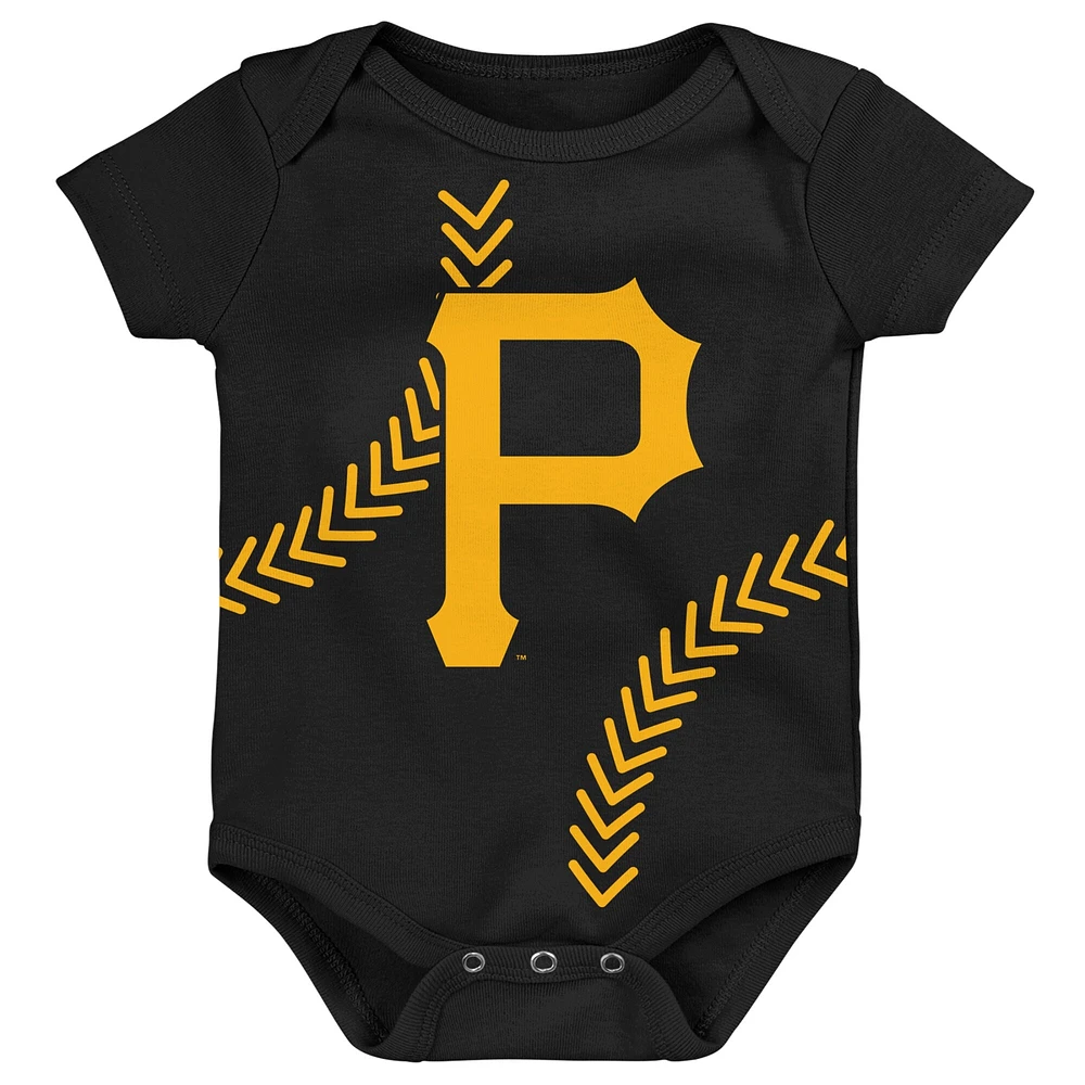 Pittsburgh Pirates Newborn & Infant Little Slugger Two-Pack Bodysuit Set -  White/Heather Gray