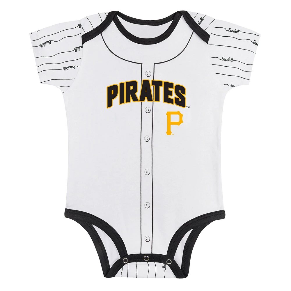 Newborn & Infant Gray/White Pittsburgh Pirates Two-Pack Play Ball Bodysuit Set