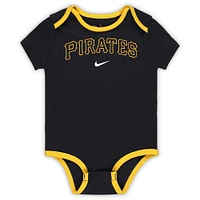 Ensemble de trois bodys Nike Pittsburgh Pirates pour nouveau-nés et nourrissons