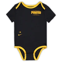 Ensemble de trois bodys Nike Pittsburgh Pirates pour nouveau-nés et nourrissons