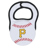 Newborn & Infant WEAR by Erin Andrews White Pittsburgh Pirates Sleep Play Full-Zip Footed Jumper with Bib