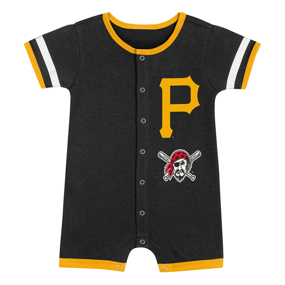 Newborn  Black Pittsburgh Pirates Double Hit Coveralls