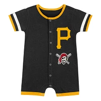 Newborn  Black Pittsburgh Pirates Double Hit Coveralls