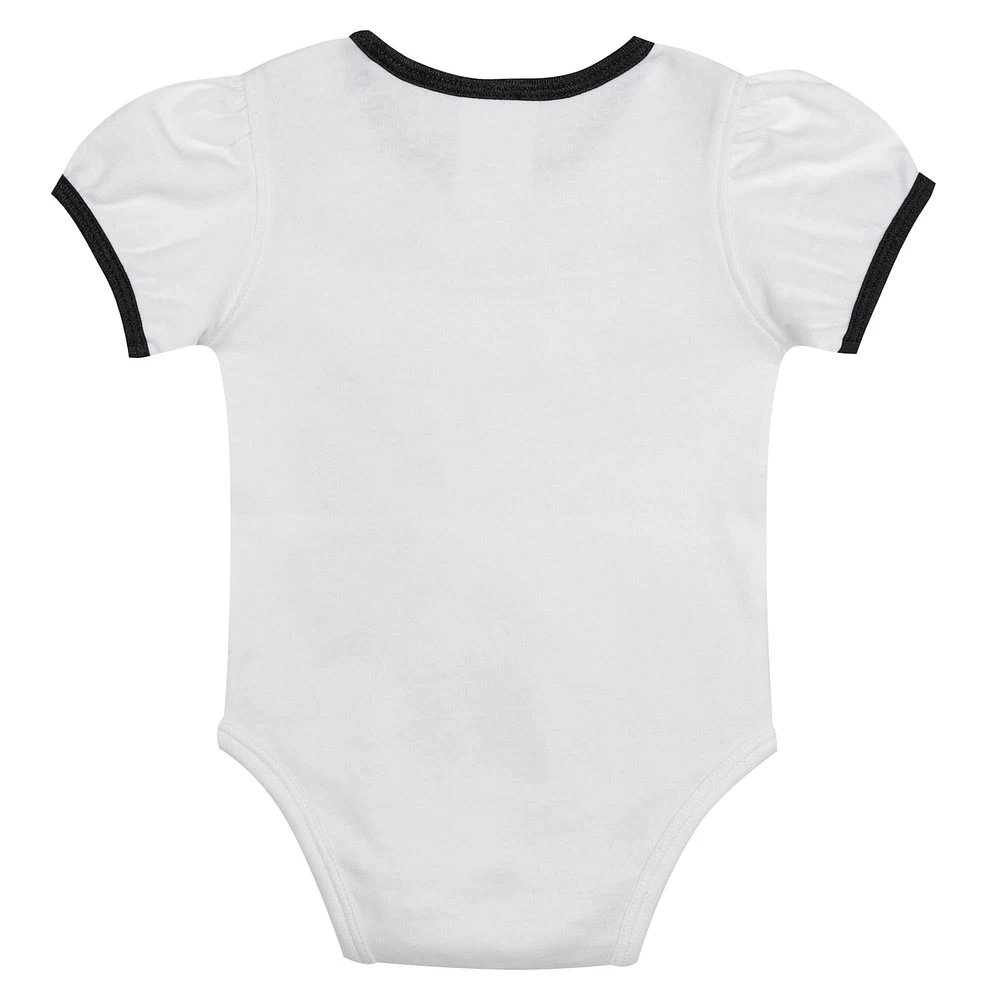 Newborn White/Black Pittsburgh Pirates Sweet Catcher 3-Piece Bodysuit, Headband and Skirt Set